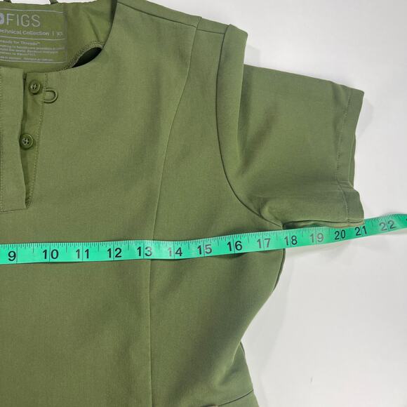 Figs Scrub Set Dark Olive Bristol Slim Henley Top Atlanta HW Skinny Jogger XSXSP - Picture 11 of 16